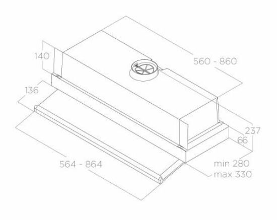 Elica CIAK2GRA90 90cm Telescopic Hood