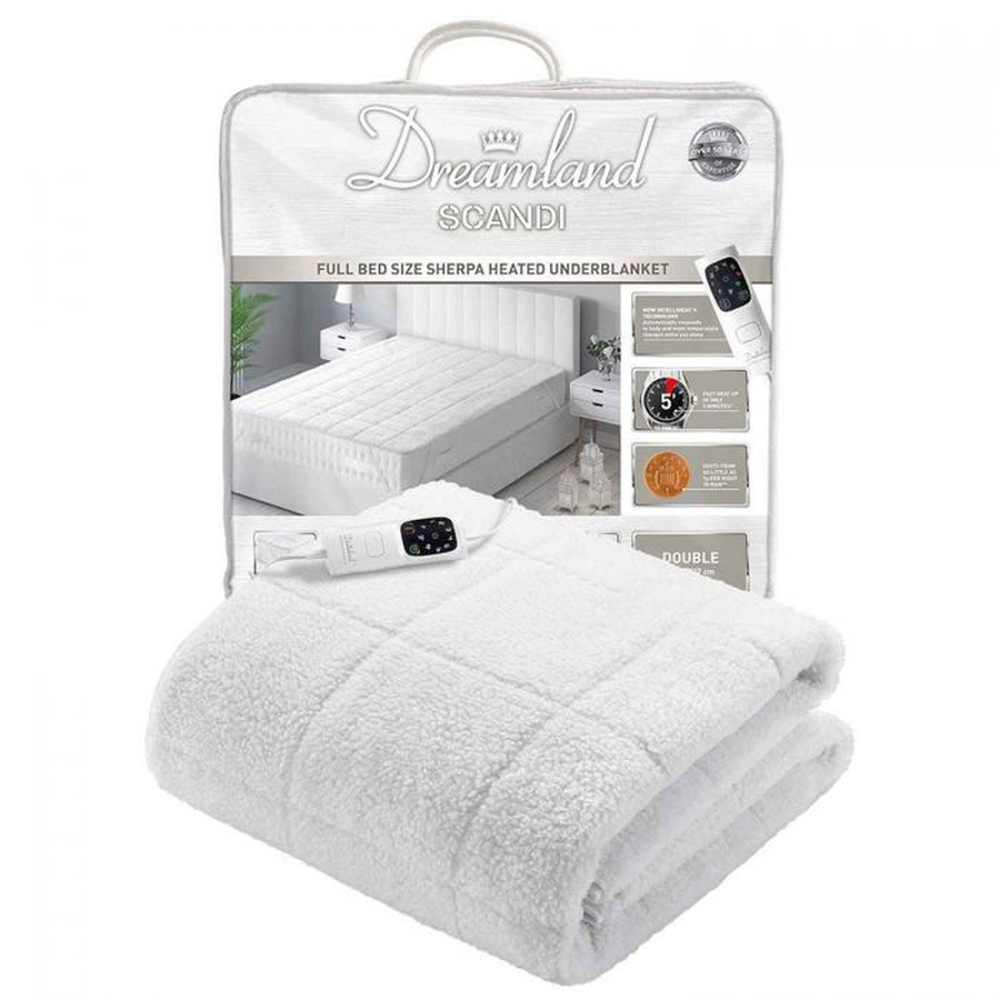 Dreamland 16695C Scandi Sherpa Double Full Bed Size Heated Underblanket