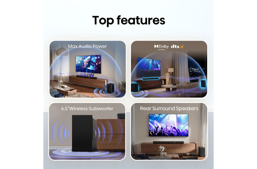 Hisense AX5100Q 5.1Ch Wireless Soundbar with Dolby Atmos