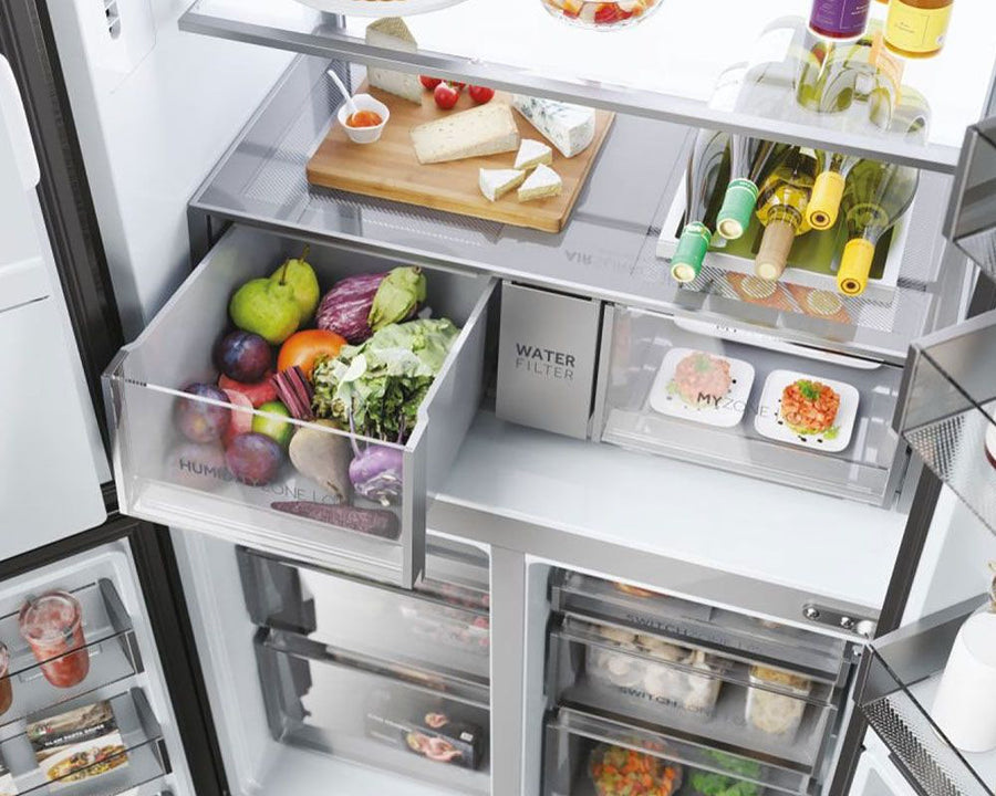 Haier HCR7918EIMP Cube Series Multi Door Platinum Plumbed American Fridge Freezer