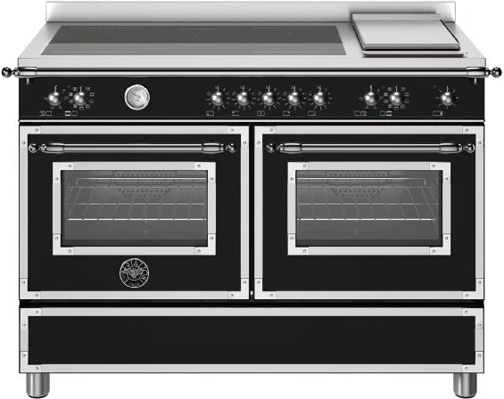 Bertazzoni HER125I2ENET 120cm Heritage Twin Oven Induction Range Cooker - Nero Matt