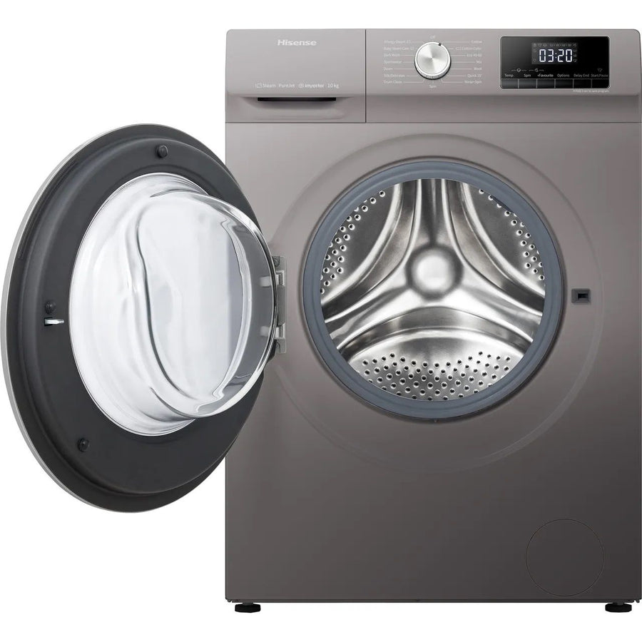 Hisense WFQA1014EVJMT 10kg 1400 Spin Washing Machine With 15 Min Quick Wash and Steam Technology  - Titanium [2 Year Warranty]