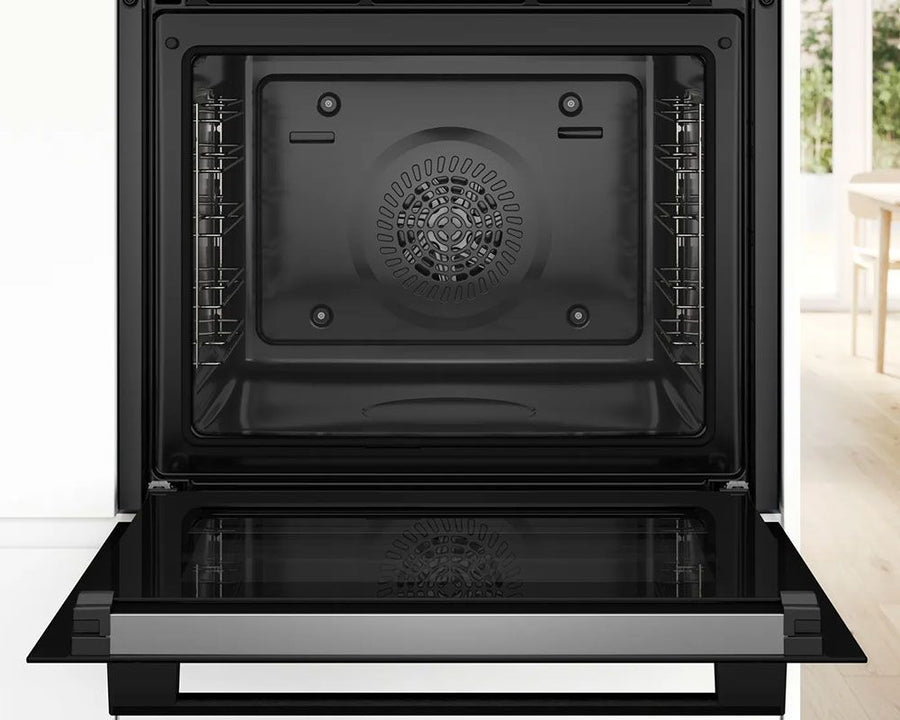 Bosch HQA574BB3B Series 4 Steam Pyrolytic cleaning built-in single oven - stainless steel [Free 5-year parts & labour guarantee]