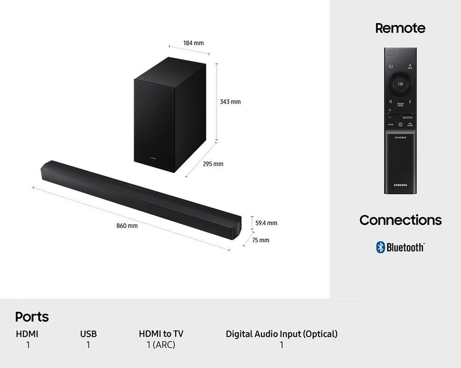 Samsung HW-B650F/XU B-Series 3.1ch Soundbar with Wireless subwoofer