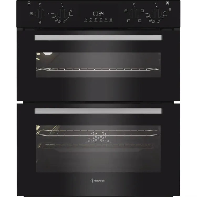 Indesit DUI10DB built-under double oven - Black