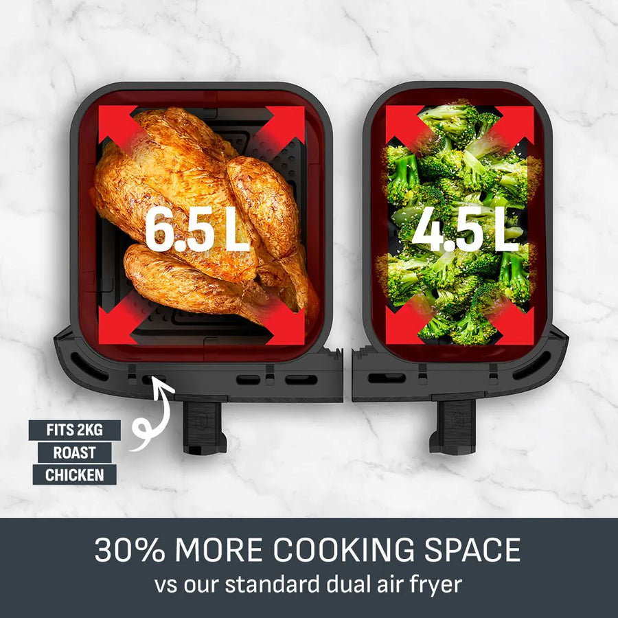 Tefal EY942DG1 Easy Fry Dual XXL Air Fryer - Stainless Steel, 11L