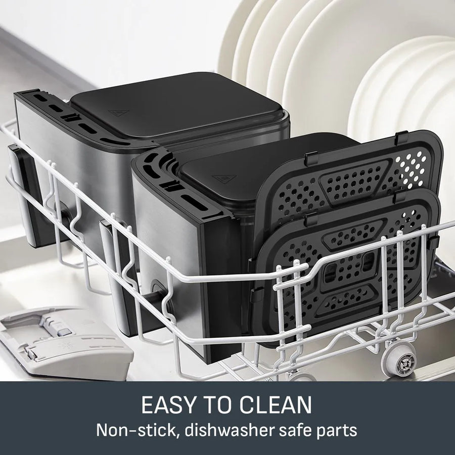 Tefal EY942DG1 Easy Fry Dual XXL Air Fryer - Stainless Steel, 11L