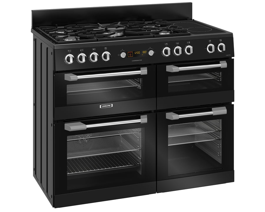Leisure CS110F722K cuisinemaster 110cm range cooker dual fuel black 