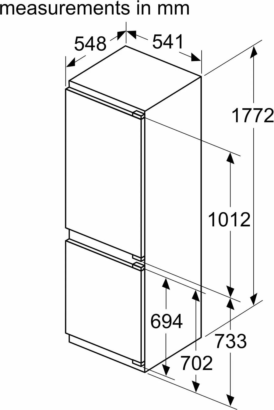 Neff N30 KI7861FE0G built-in 70/30 fridge freezer [Free 5-years parts & labour guarantee]