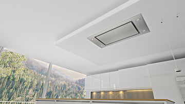 Esto Monza Remote Control Standard Height Ceiling Hood - Stainless Steel