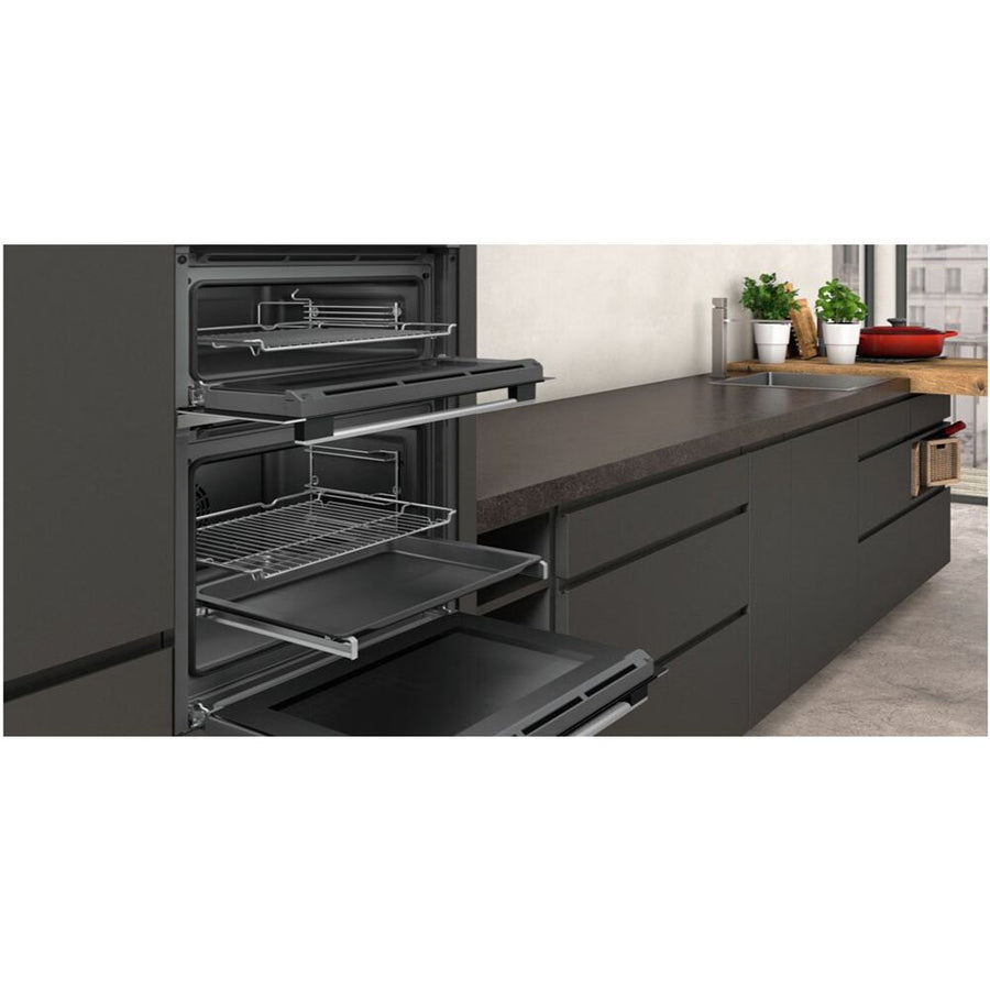 Neff U1ACE5HN0B CircoTherm® Built-In Double Oven Stainless Steel with EasyClean®