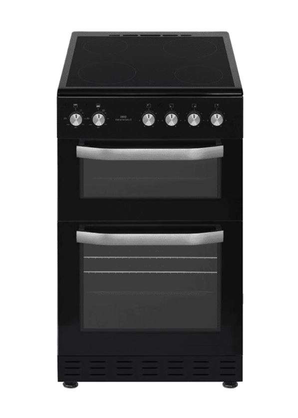 NewWorld NWMID53CB 50cm Double Oven Electric Cooker - Black