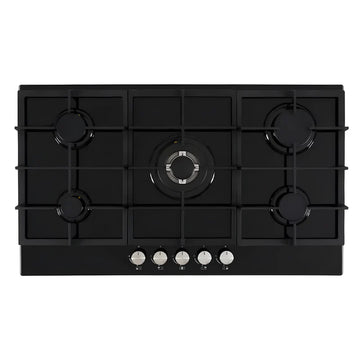 CATA UBGOG901BK 90cm Gas On Glass 5 Burner Gas Hob - [2-year parts & labour guarantee]