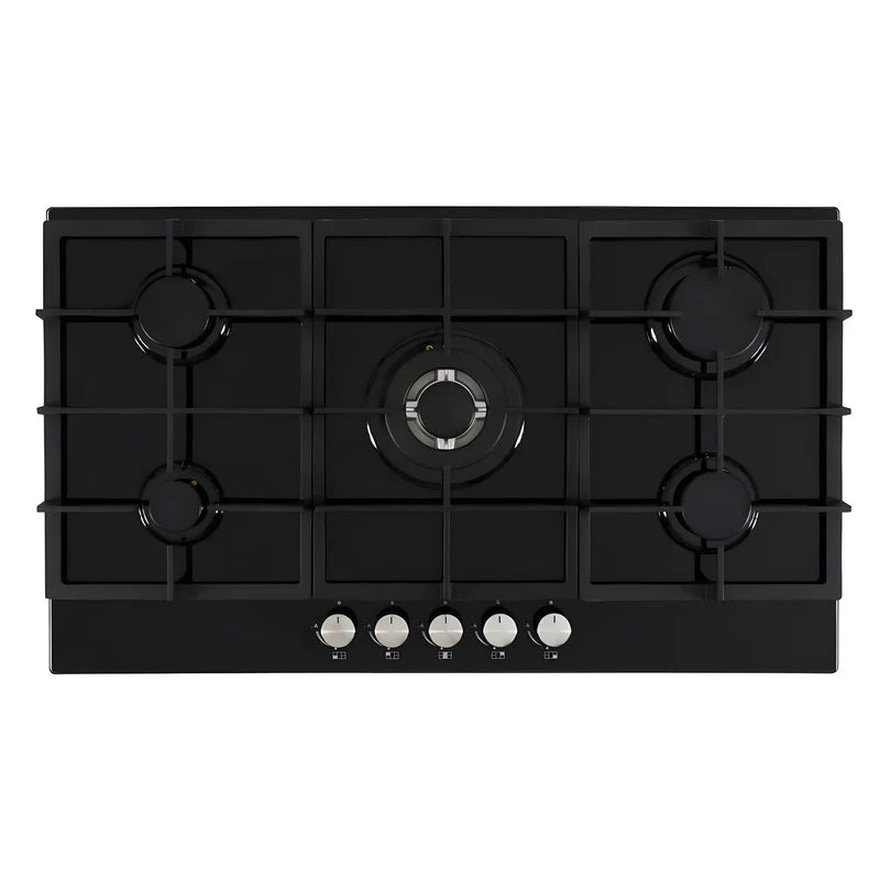 CATA UBGOG901BK 90cm Gas On Glass 5 Burner Gas Hob - [2-year parts & labour guarantee]