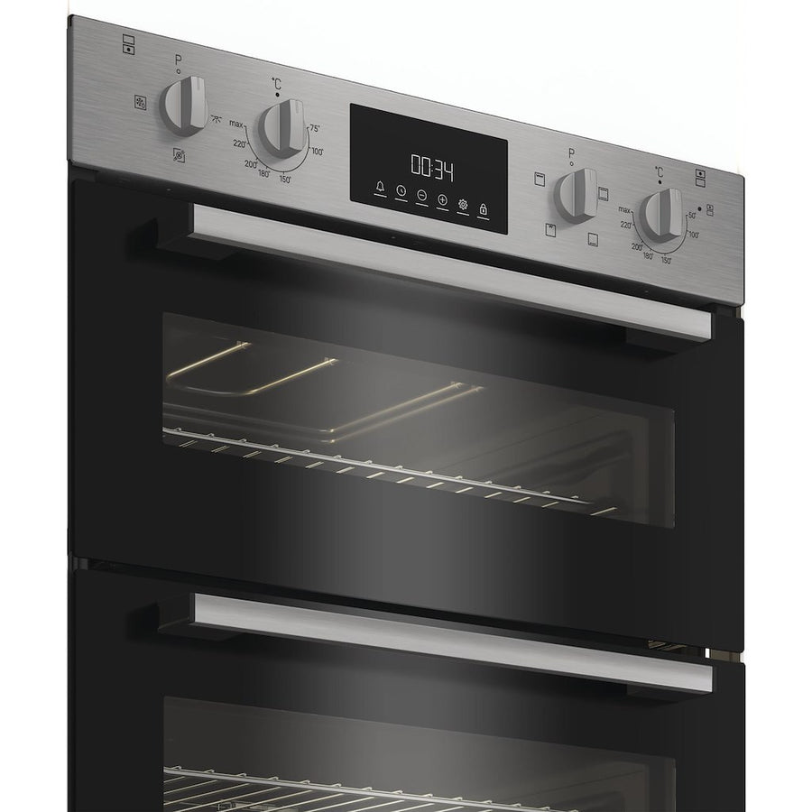 Indesit DUI10DIX built-under double oven - Stainless Steel