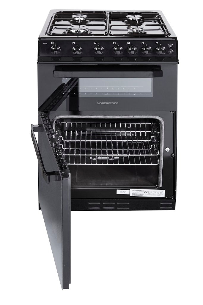 Nordmende CTG62BK 60cm Natural Gas Cooker in Black - [Free 3-year parts & labour guarantee]