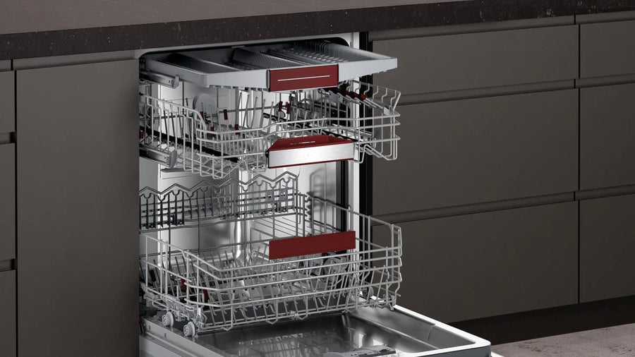 Neff N70 S187ZCX43G Zeolith® Fully Integrated Dishwasher - Flex cutlery rack