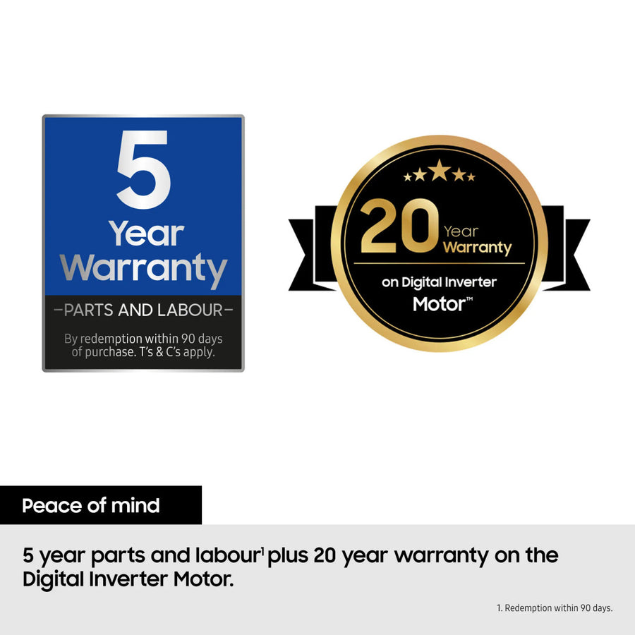 Samsung DV90DG52A0ABEU 9kg Heat Pump Tumble Dryer - Black [Free 5-year parts & labour warranty]