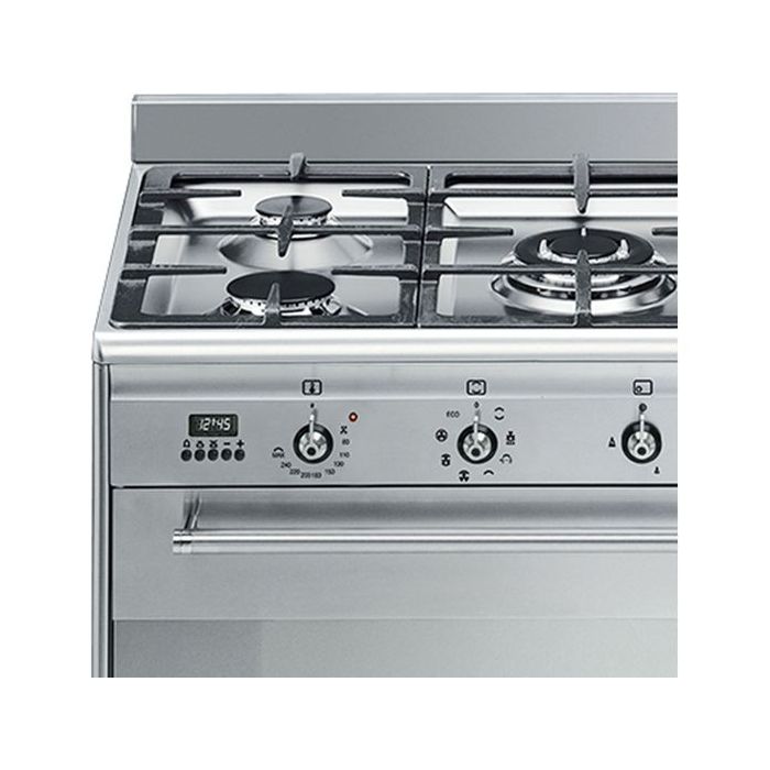 Smeg SUK91MFX9 90cm Concert Dual Fuel Range Cooker - Stainless Steel