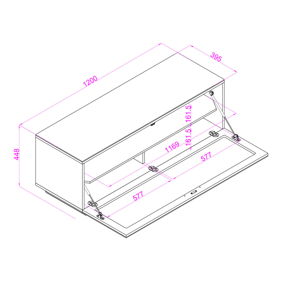 TTAP Sorrento 1200mm TV Stand Grey [SOR-1200- GRY]