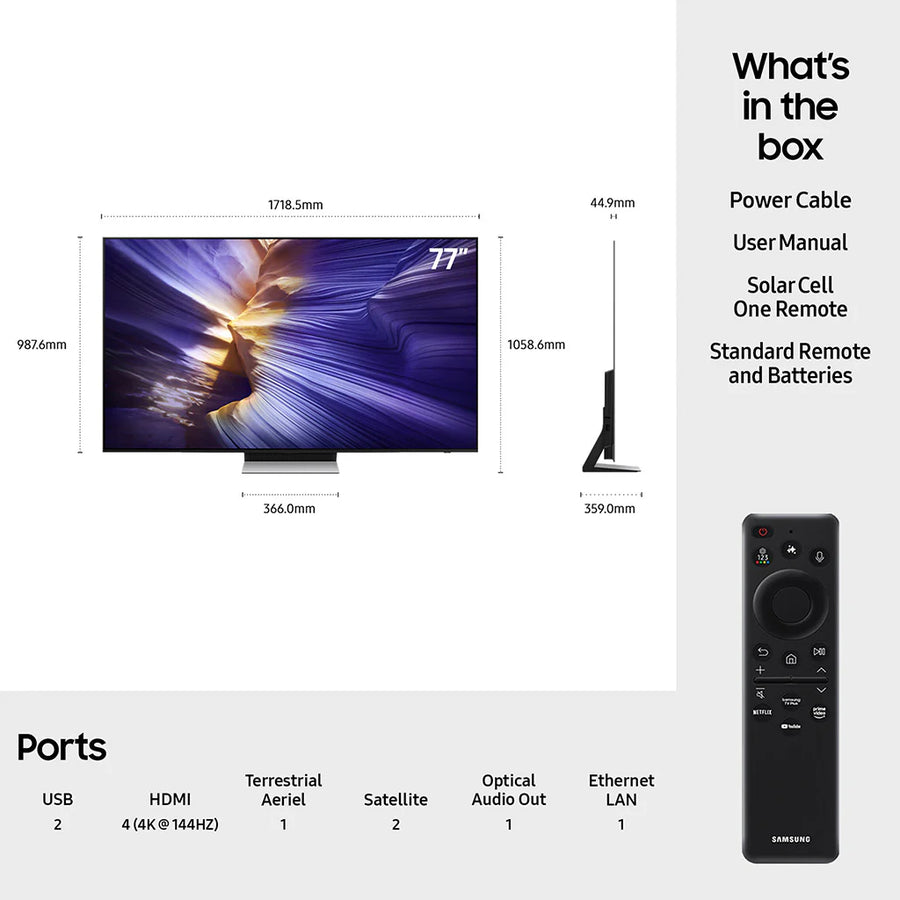 Samsung QE77S90FA 77'' 4K UHD HDR OLED TV with Bixby & Alexa [Free 5-year guarantee upon redemption]