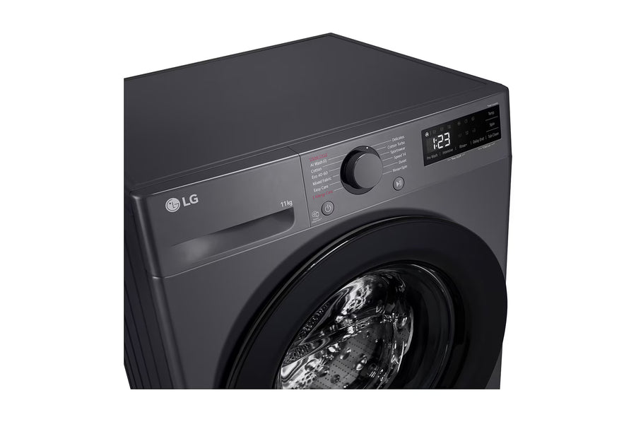 LG F4Y511GBLN1 11kg AI DD™ Steam Washing Machine – Slate Grey [Free 5-year parts & labour guarantee]