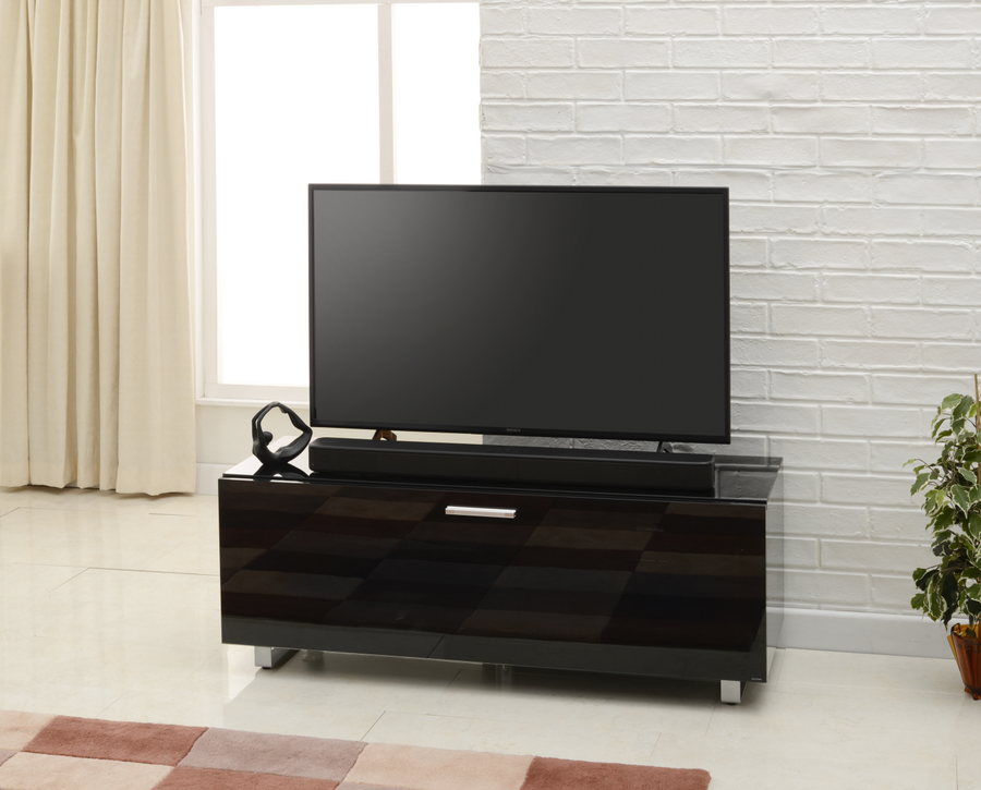 TTAP Sorrento Gloss Black 120cm Wide TV Cabinet (SOR-1200-BLK)