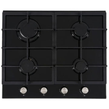 Culina UBGOG601BK 60cm Gas On Glass 4 Burner Gas Hob - 2 Years Parts&Labour Warranty On Registration