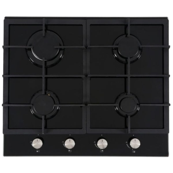 Culina UBGOG601BK 60cm Gas On Glass 4 Burner Gas Hob - 2 Years Parts&Labour Warranty On Registration