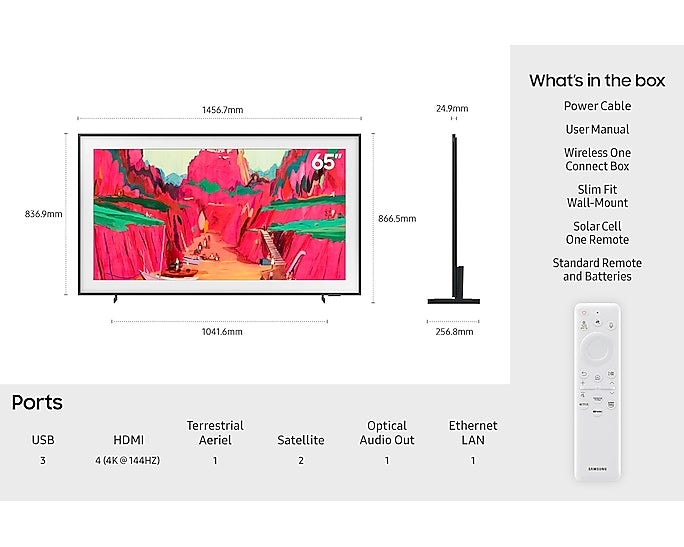 Samsung QE65LS03FW 65'' NEO QLED Pro 4K Art Mode The Frame UHD HDR TV [free 5 year warranty on redemption]