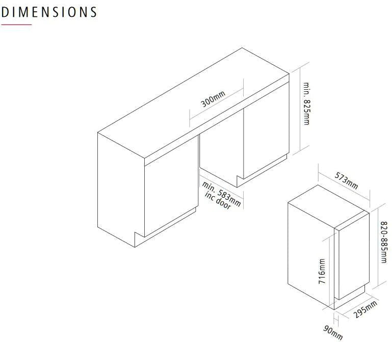 Caple WI3125 30cm Undercounter Single Zone Steel Wine Cooler