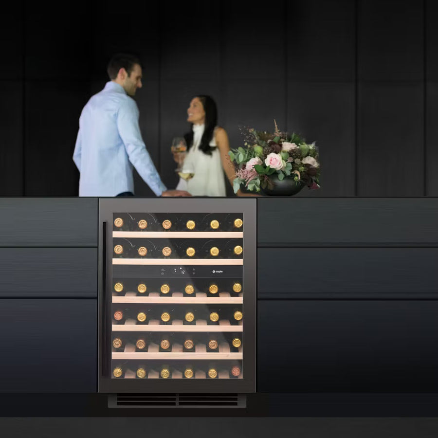 Caple Wi6135BS 60cm Dual Zone Wine Cooler Black Steel