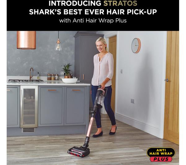 SHARK Stratos Anti Hair Wrap Plus IZ400UKT Cordless Vacuum Cleaner - Rose Gold [hair wrap tool]