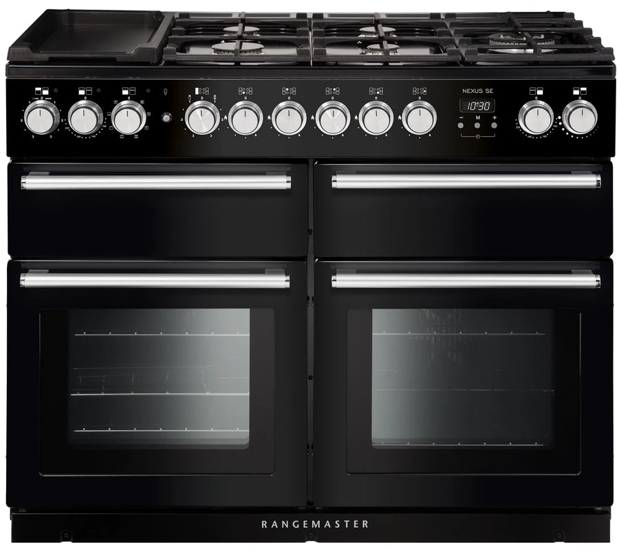 RANGEMASTER NEXSE110DFFBL/C 110CM RANGE COOKER IN BLACK CHROME 
