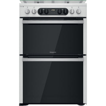 Hotpoint HDM67G8C2CX/UK 60cm Dual Fuel Cooker - Silver