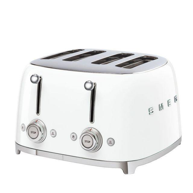 Smeg TSF03WHUK Retro Style 4 Slice Toaster In White - Basil Knipe Electrics