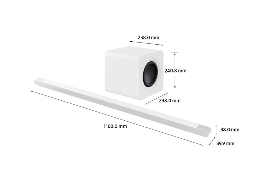 Samsung HW-S801B (White) 3.1.2ch Dolby Atmos Soundbar & Subwoofer Works With Alexa Voice Control