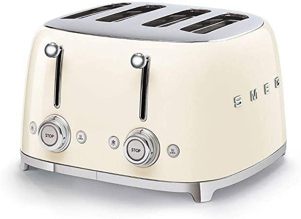 Smeg TSF03CRUK Retro Style 4 Slice Toaster In Cream - Basil Knipe Electrics