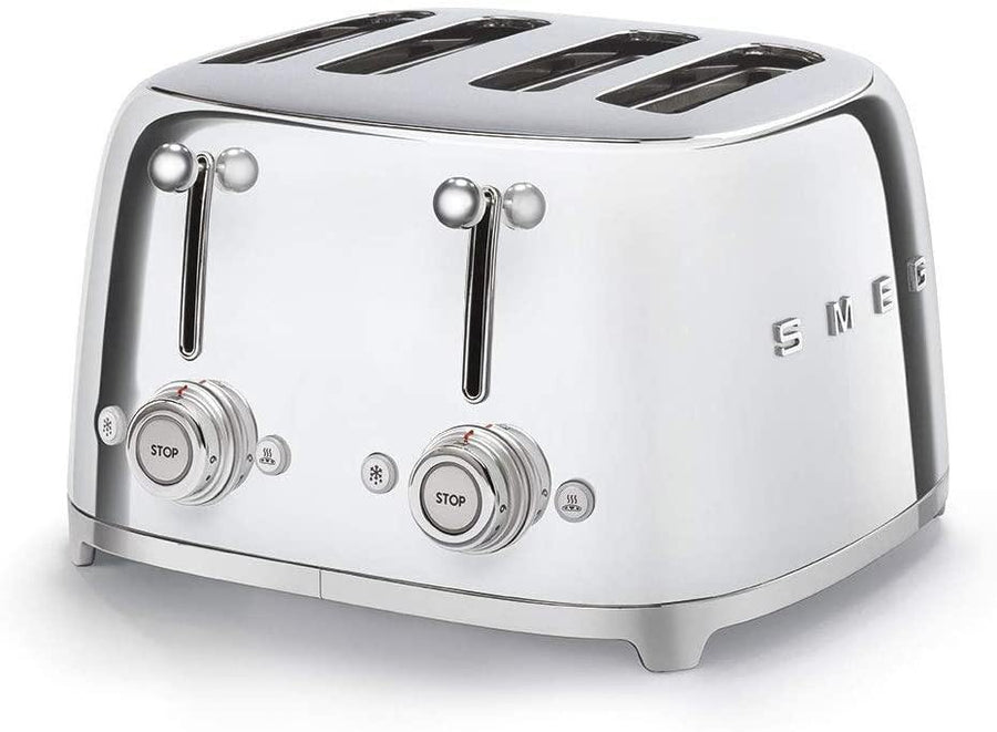 Smeg TSF03SSUK Retro Style 4 Slice Toaster In Stainless Steel - Basil Knipe Electrics