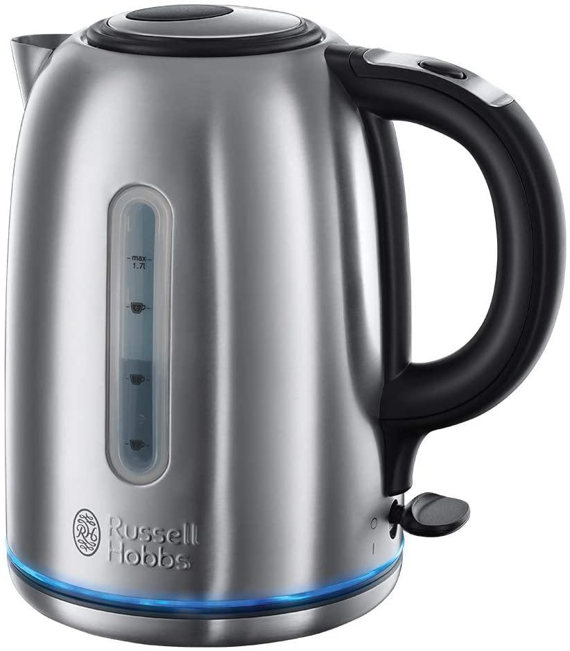 Russell Hobbs 20460 Quiet Boil Kettle, Brushed Stainless Steel - Basil Knipe Electrics