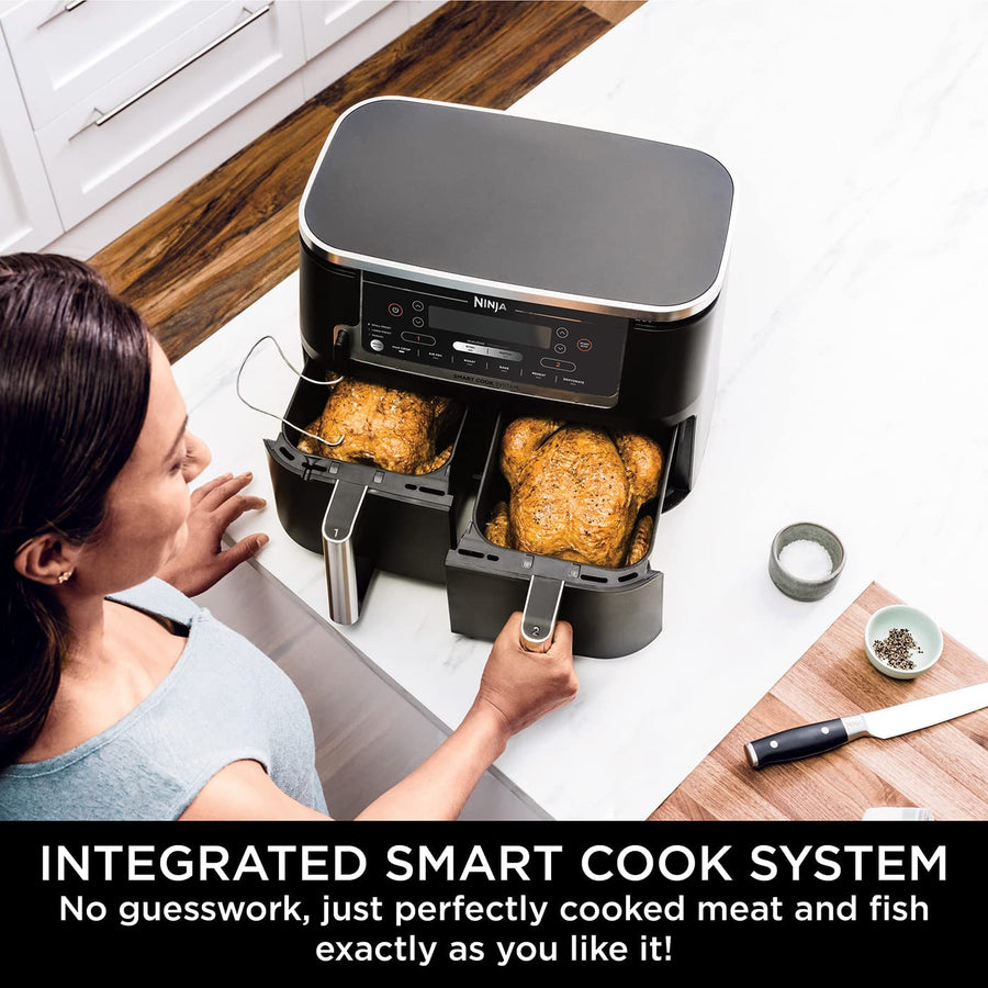 NINJA Foodi MAX Dual Zone AF451UK Air Fryer Black digital probe Basil Knipe Electrics