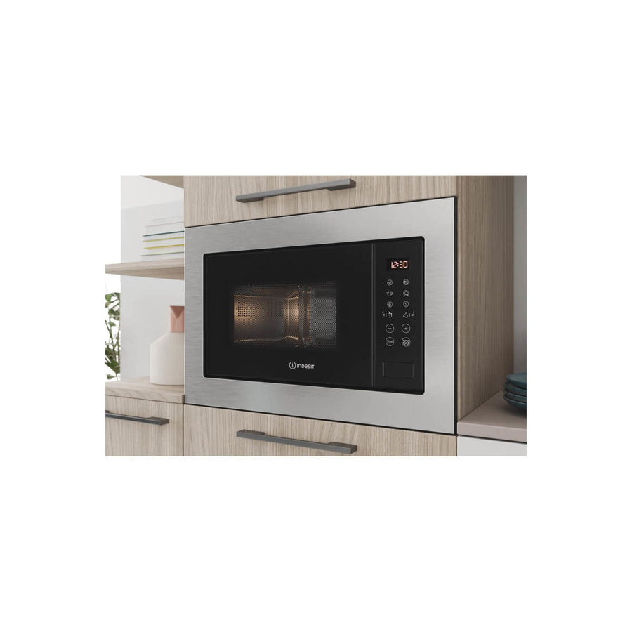 Indesit MWI125GXUK Built In Microwave With Grill - Stainless Steel