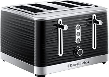 Russell Hobbs 24381 Black Inspire High Gloss 4 Slice Toaster - Basil Knipe Electrics