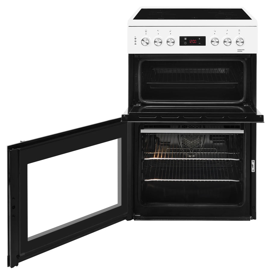 Beko KDC653W - 60cm Double Oven Electric Cooker With Ceramic Hob - White