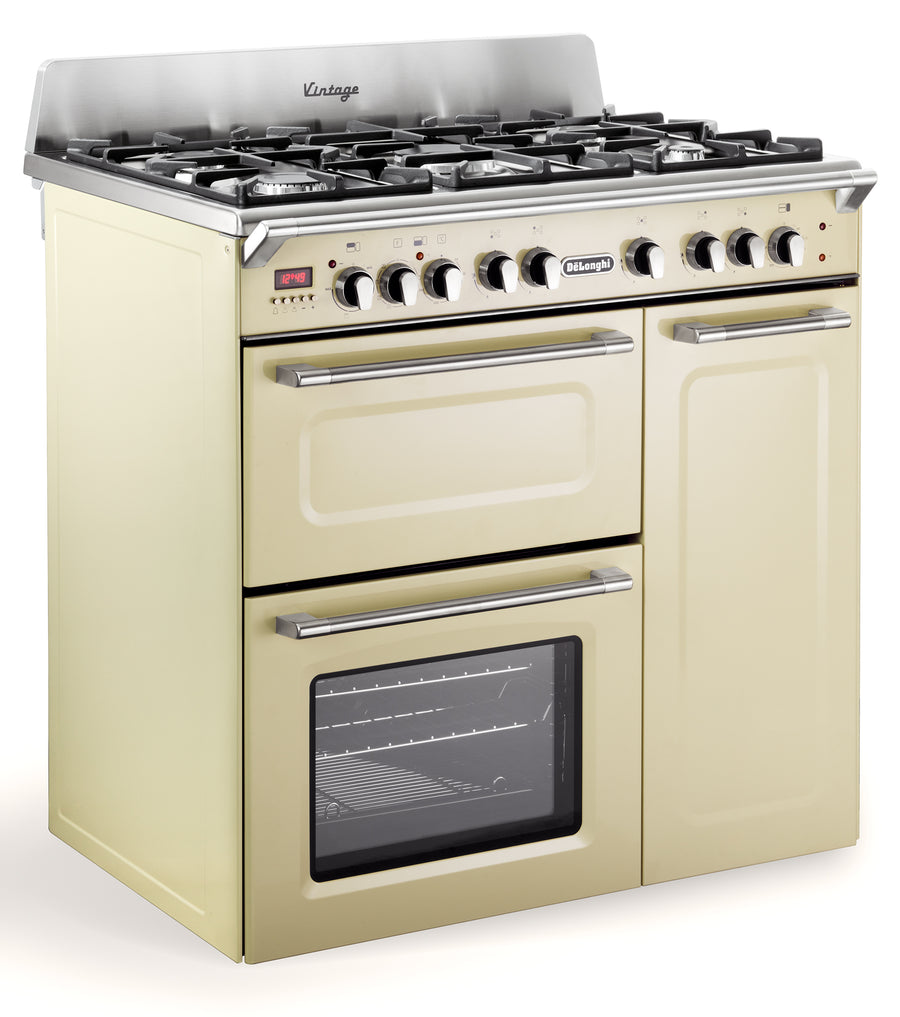 D3VR908DF DE'LONGHI 90CM RANGE COOKER IN CREAM 