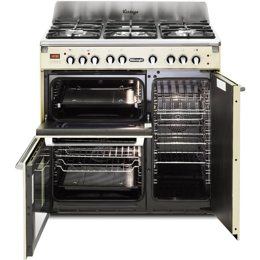 D3VR908DF DE'LONGHI 90CM RANGE COOKER IN CREAM 