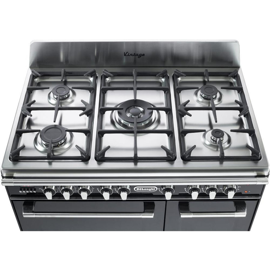 De'Longhi D3VR908DFBL 90CM Vintage range cooker in black 