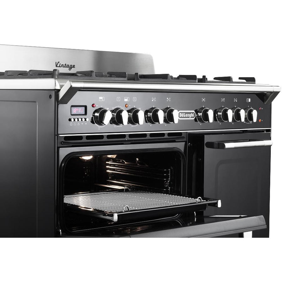 De'Longhi D3VR908DFBL 90CM Vintage range cooker in black 