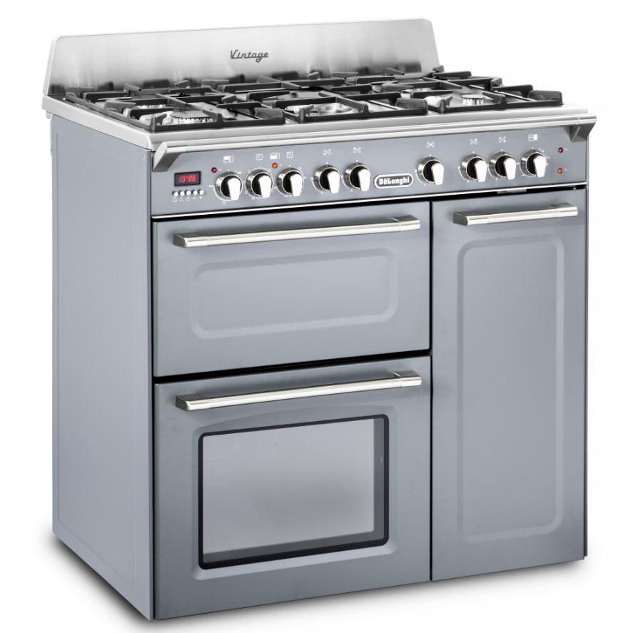 De'Longhi D3VR908DFSL 90cm Vintage Dual Fuel Range Cooker In Slate
