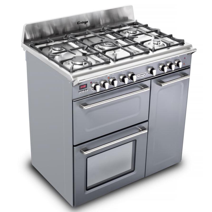 De'Longhi D3VR908DFSL 90cm Vintage Dual Fuel Range Cooker In Slate